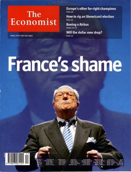 Diaporama Il y a neuf ans... - La Une de l'hebdomadaire anglais The Economist, paru la semaine après le premier tour.