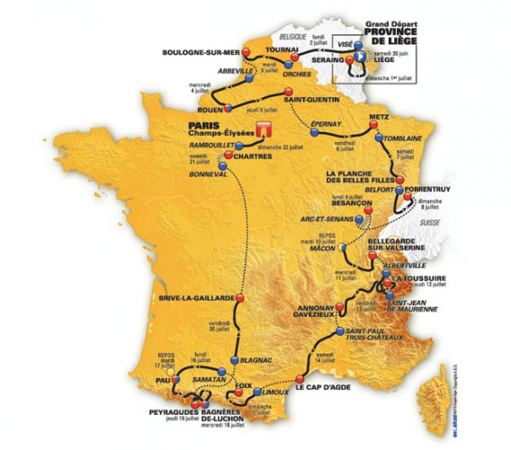 itinéraire du Tour de France 2012. l www.letour.fr