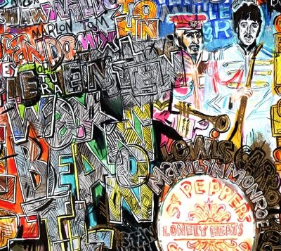 Vinyle, pochette et pinceau