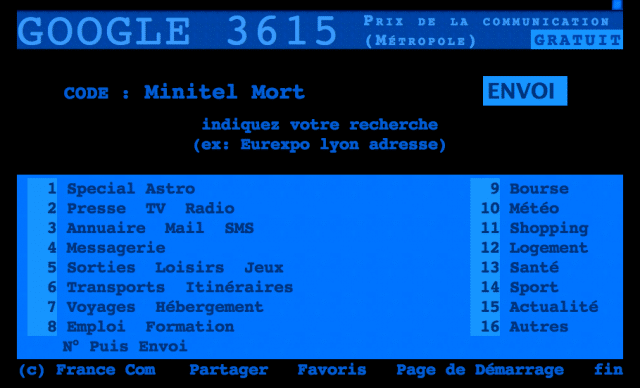 36 15 code Minitel Mort