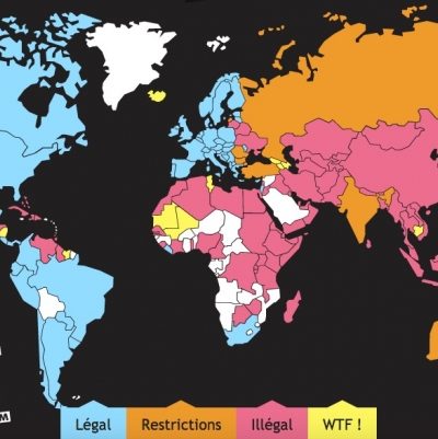 La carte qui vous dit dans quel pays le porno est autorisé (ou non)