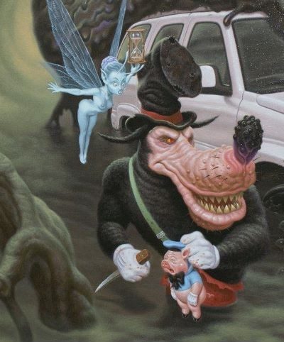 Diaporama Les sales gamins de l'art - Todd Schorr - détail d'une toile