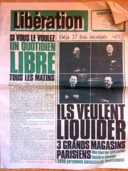 Diaporama 40 ans de Libération par ses unes - Première une de Libération - 5 février 1973