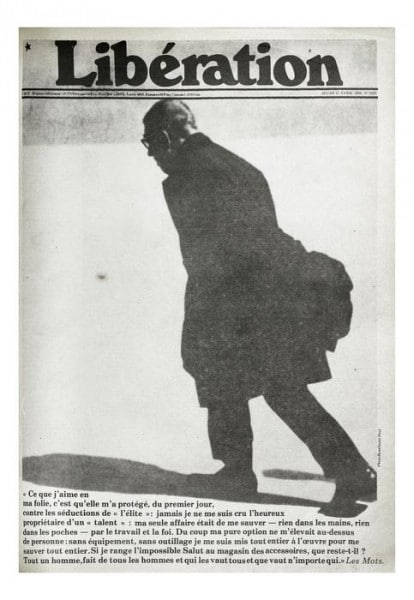 Diaporama 40 ans de Libération par ses unes - Décès de Jean-Paul Sartre 17 avril 1980