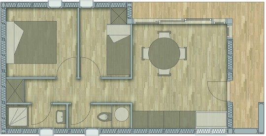 Diaporama Une maison démontable contre le mal-logement  - Plan de la maison. Univers et Conseils