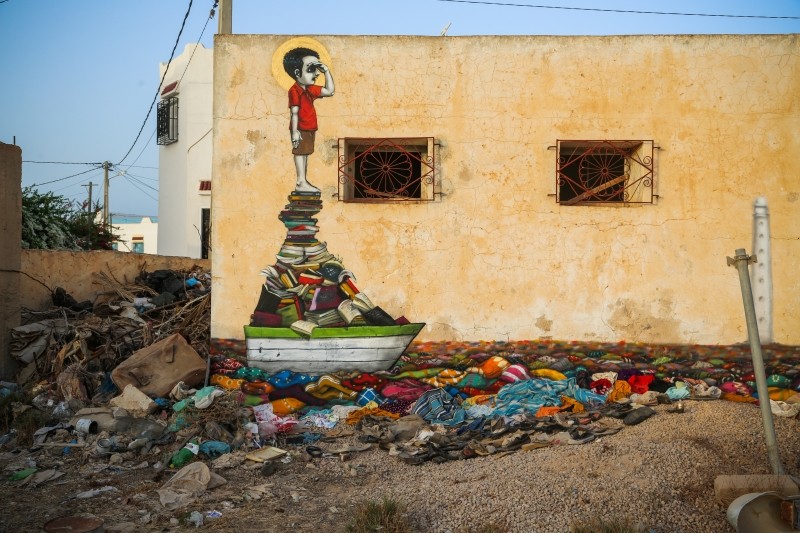 Diaporama Le street art sous le soleil de Djerba  - Tinho. | ©Aline Deschamps. Galerie Itinerrance